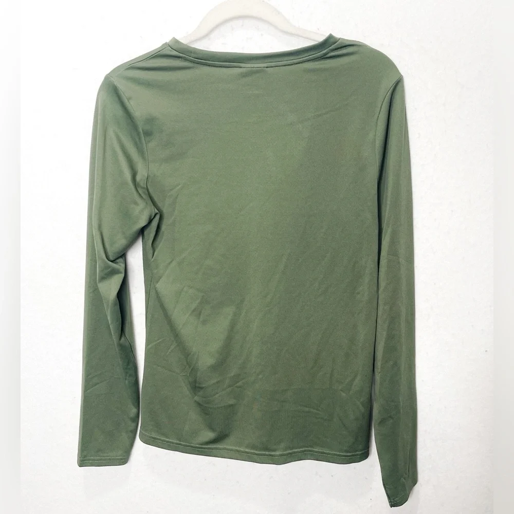 Gymshark Arrival Long Sleeve T-Shirt Slim Fit Dark Green Size Medium Workout Gym - Picture 2 of 3